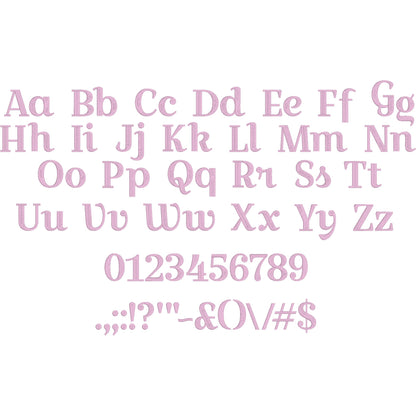 Pastry Native BX Embroidery Font - Satin Stitch Alphabet (11 Sizes)