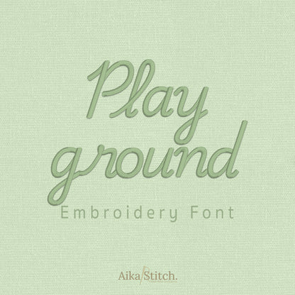 Playground Script Handwritten Embroidery Font | Native BX Included