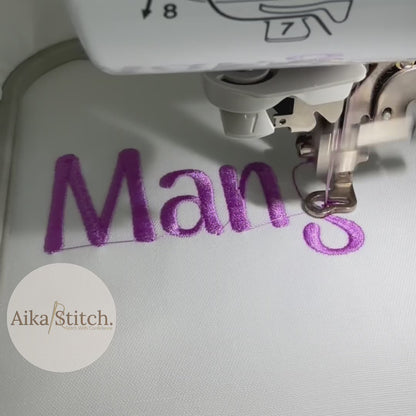 Mango Native BX Embroidery Font - Satin Stitch Alphabet (11 Sizes)