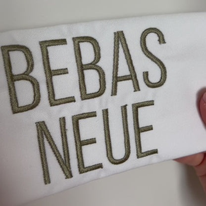 Bebas Neue Native BX Embroidery Font - Satin Stitch Alphabet (11 Sizes)