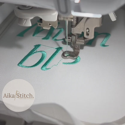 Mumble Native BX Embroidery Font - Satin Stitch Alphabet (11 Sizes)