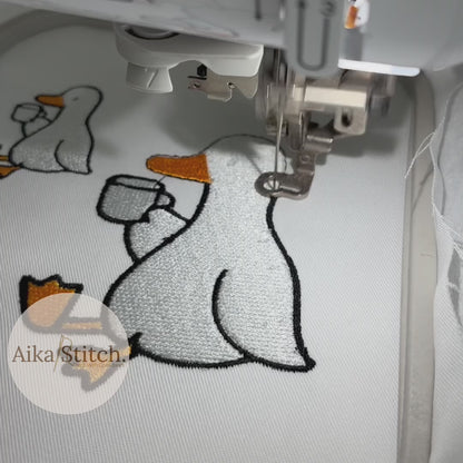 Duck But First Coffee Embroidery Design - 7 sizes