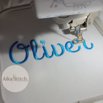 Oliver Elegant Script Embroidery Font | Native BX Included
