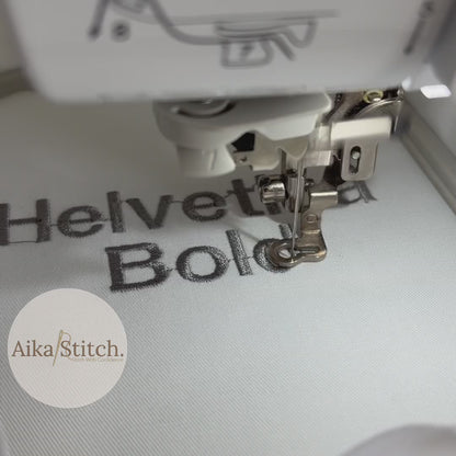 Helvetica Bold Native BX Embroidery Font - Satin Stitch Alphabet (12 Sizes)
