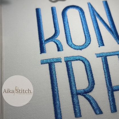Kontra Native BX Embroidery Font - Satin Stitch Alphabet (11 Sizes)