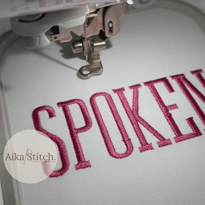 Spoken Native BX Embroidery Font - Satin Stitch Alphabet (11 Sizes)