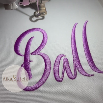 Ballmain Native BX Embroidery Font - Satin Stitch Alphabet (9 Sizes)