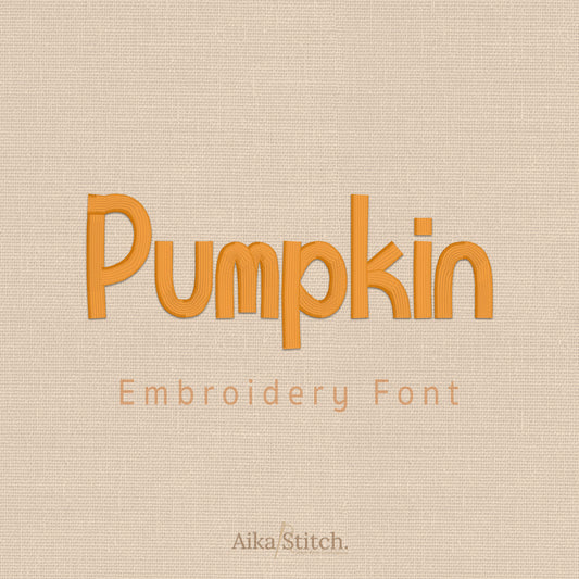Pumpkin Retro Groovy Embroidery Font | Native BX Included