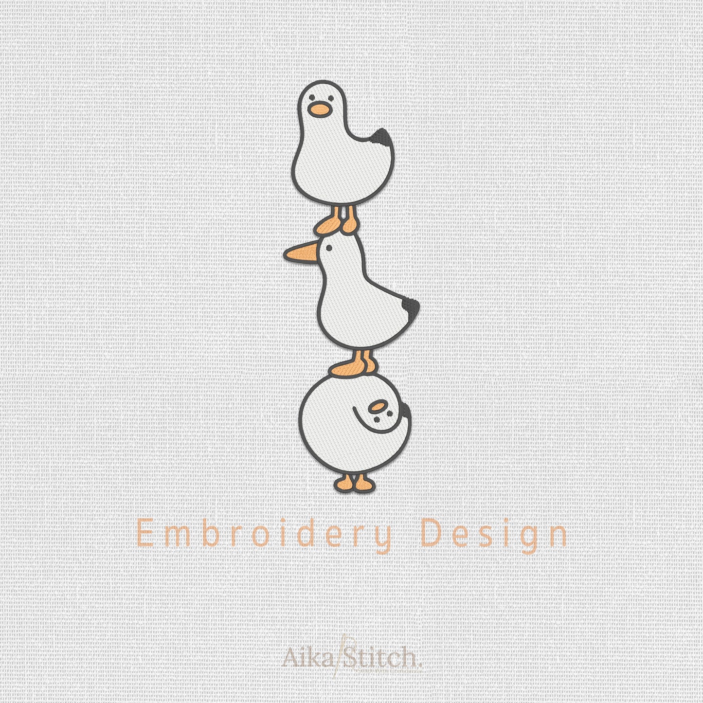 Stacked Seagulls Clipart Embroidery Design - 5 sizes