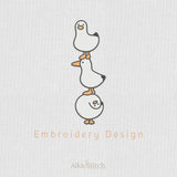 Stacked Seagulls Clipart Embroidery Design - 5 sizes