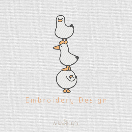 Stacked Seagulls Clipart Embroidery Design - 5 sizes