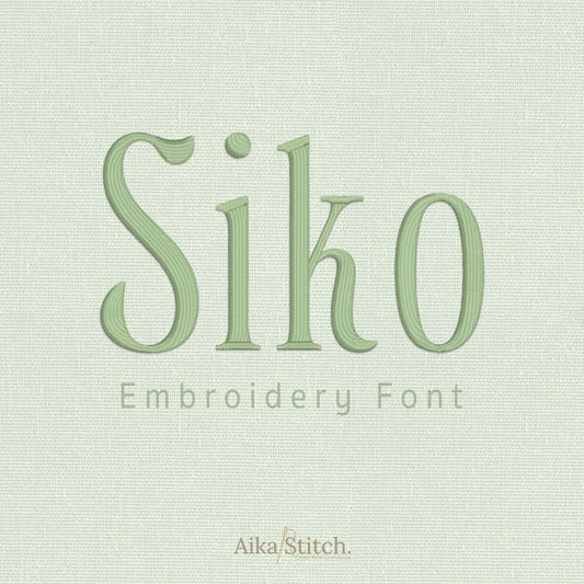 Siko Modern Script Embroidery Font | Native BX Included