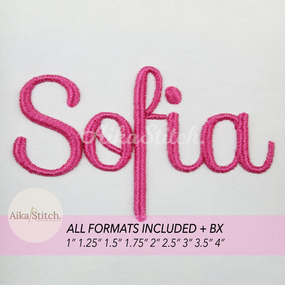 Sofia 3D Puff BX Embroidery Font – Foam Alphabet (9 Sizes)