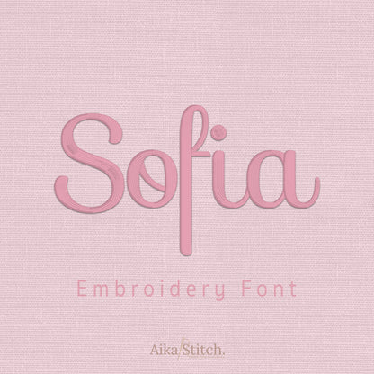 Sofia Elegant Script Embroidery Font | Native BX Included