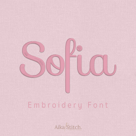Sofia Elegant Script Embroidery Font | Native BX Included