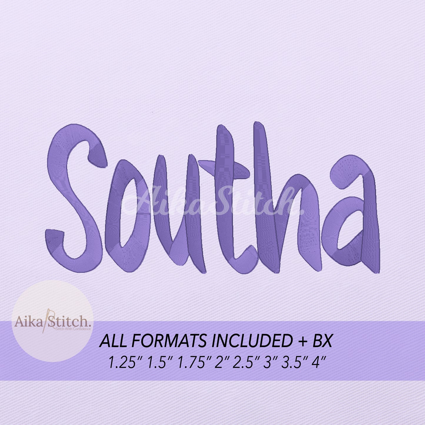 Southa 3D Puff BX Embroidery Font – Foam Alphabet (8 Sizes)