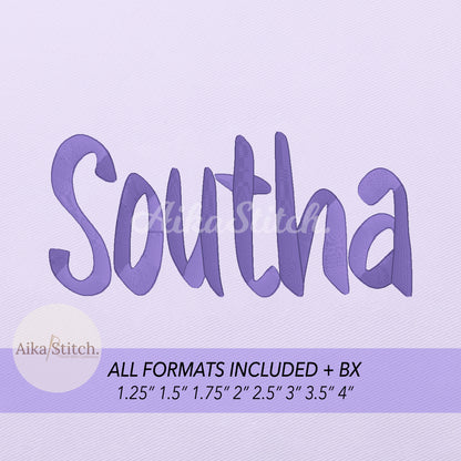 Southa 3D Puff BX Embroidery Font – Foam Alphabet (8 Sizes)