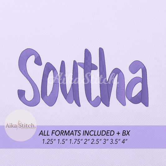 Southa 3D Puff BX Embroidery Font – Foam Alphabet (8 Sizes)
