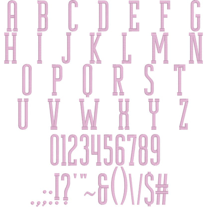 Spoken 3D Puff BX Embroidery Font – Foam Alphabet (7 Sizes)