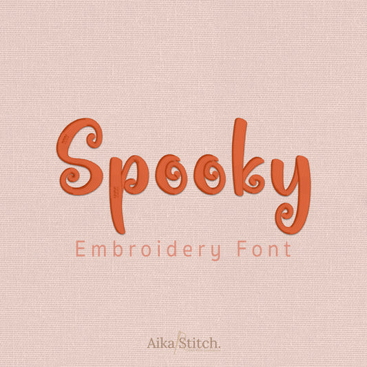 Spooky Script Cursive Embroidery Font | Native BX Included