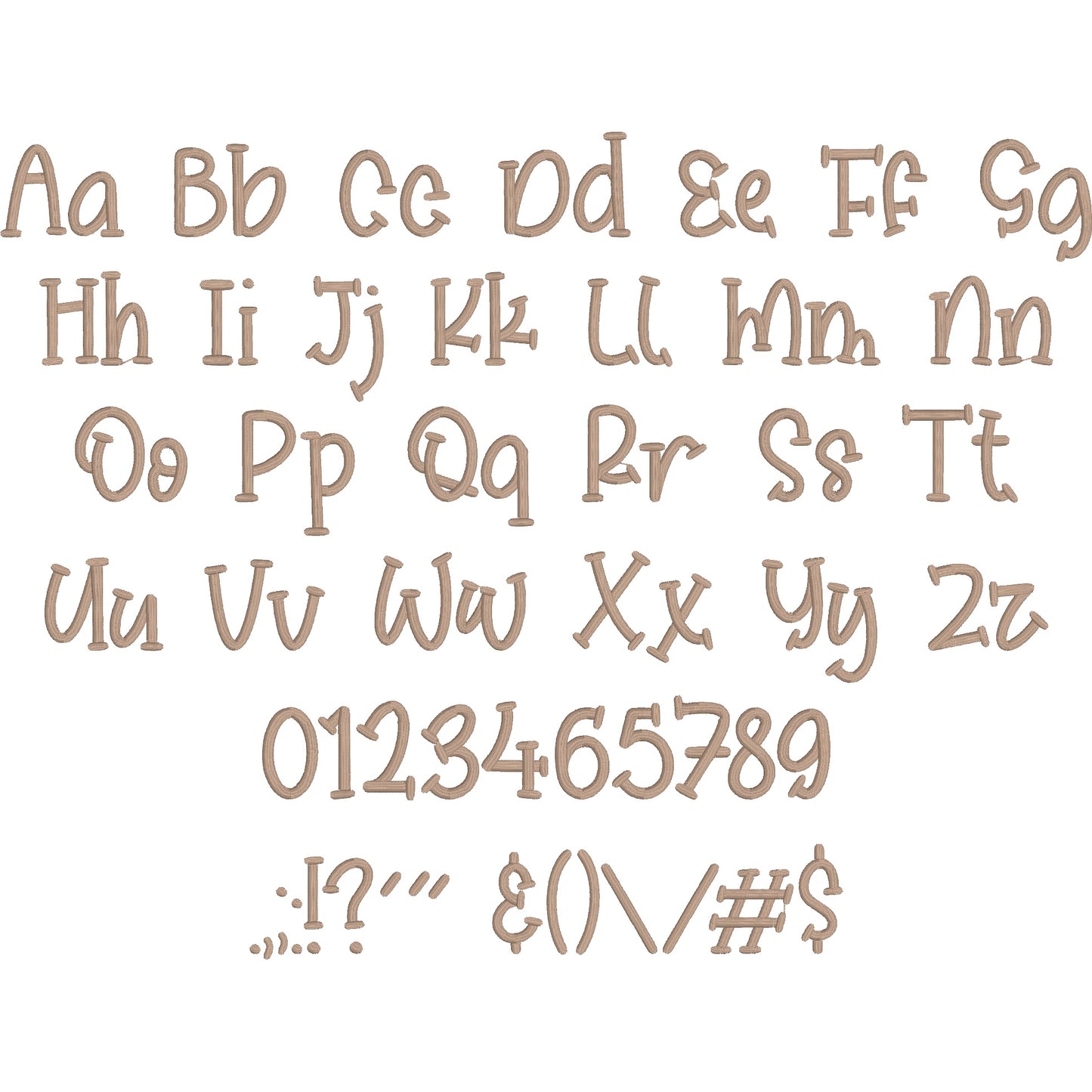 Sticky Slab Serif Playful Embroidery Font | Native BX Included