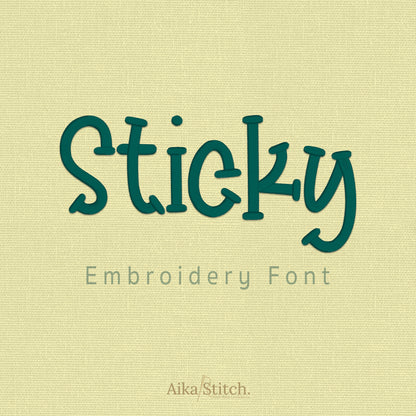 Sticky Slab Serif Playful Embroidery Font | Native BX Included