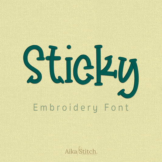 Sticky Slab Serif Playful Embroidery Font | Native BX Included