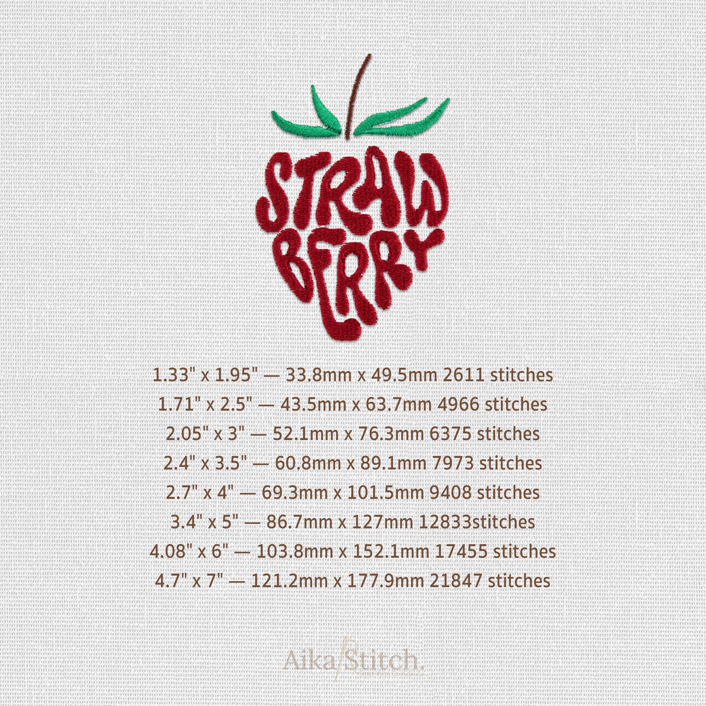 Strawberry Clipart Embroidery Design - 8 sizes