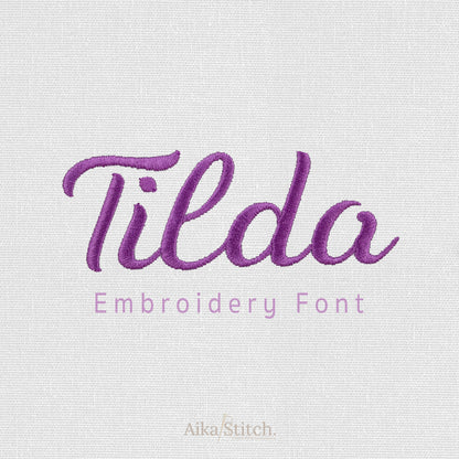 Tilda Native BX Embroidery Font - Satin Stitch Alphabet (11 Sizes)