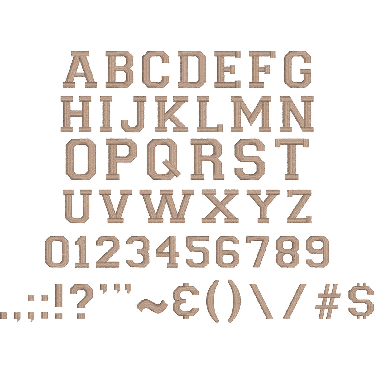Varsity Old School Timeless Embroidery Font